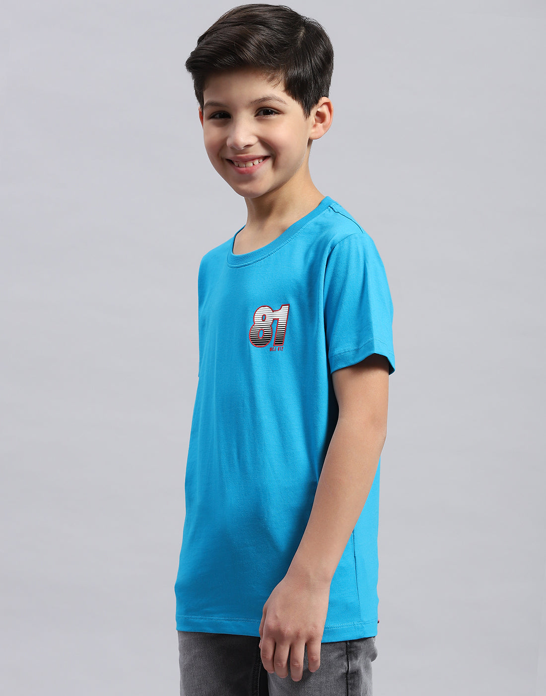 Boys Multi Color Printed Round Neck Half Sleeve T-Shirt