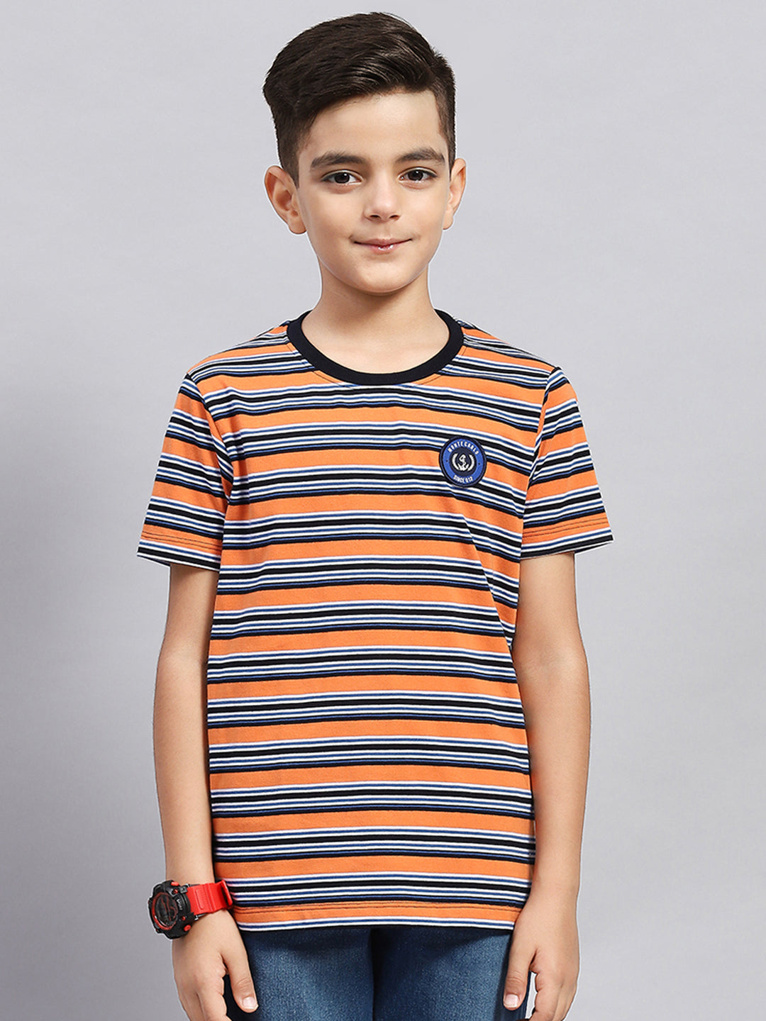 Boys Multi Color Printed Round Neck Half Sleeve T-Shirt (Pack of 3)