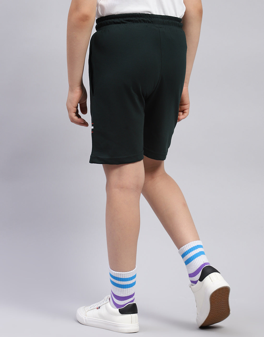 Boys Bottle Green Printed Regular Fit Bermuda