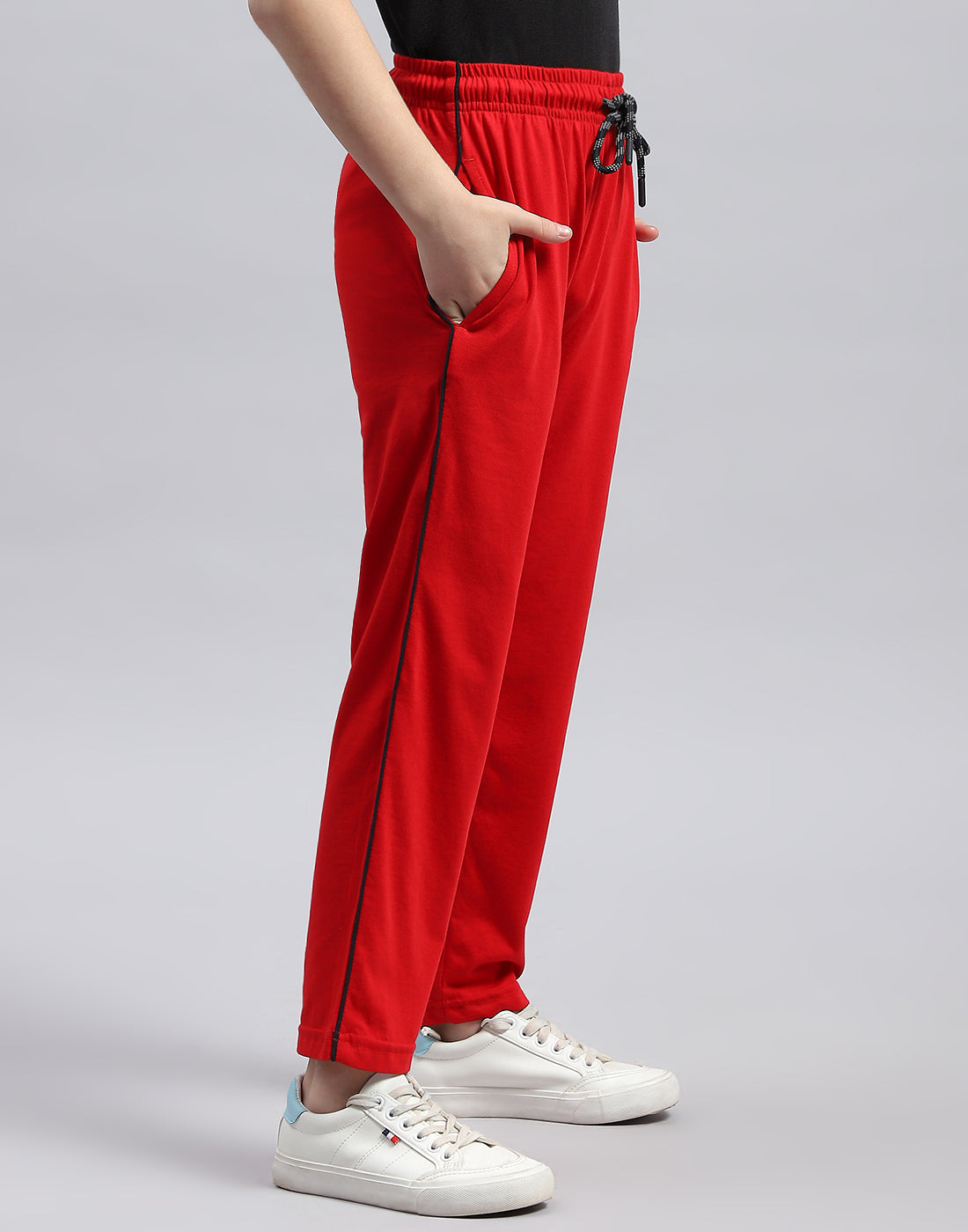 Boys Red Printed Regular Fit Lower