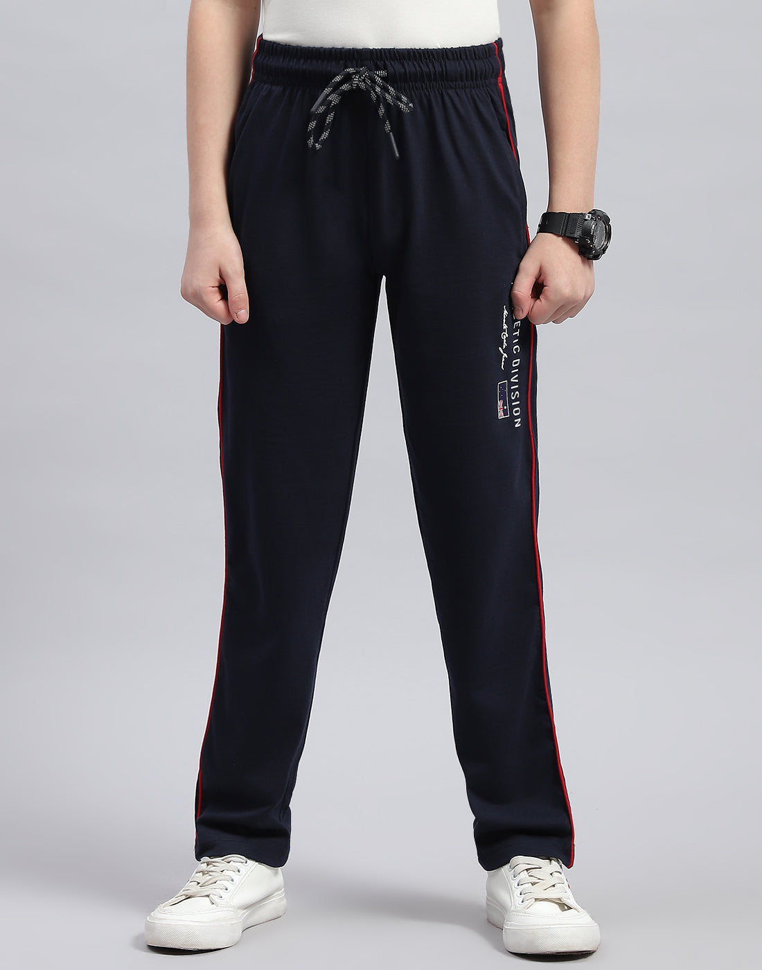 Boys Navy Blue Printed Regular Fit Lower