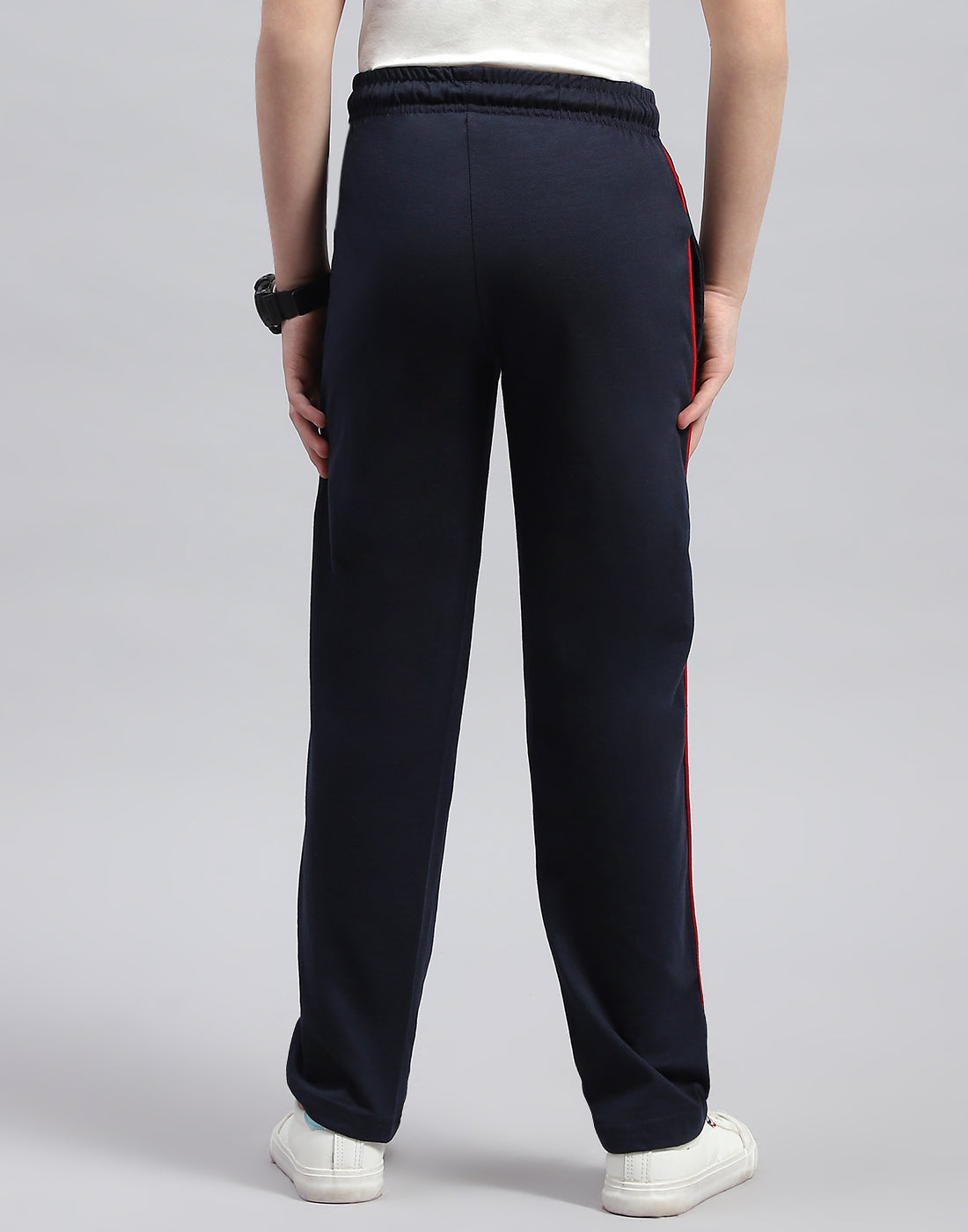 Boys Navy Blue Printed Regular Fit Lower