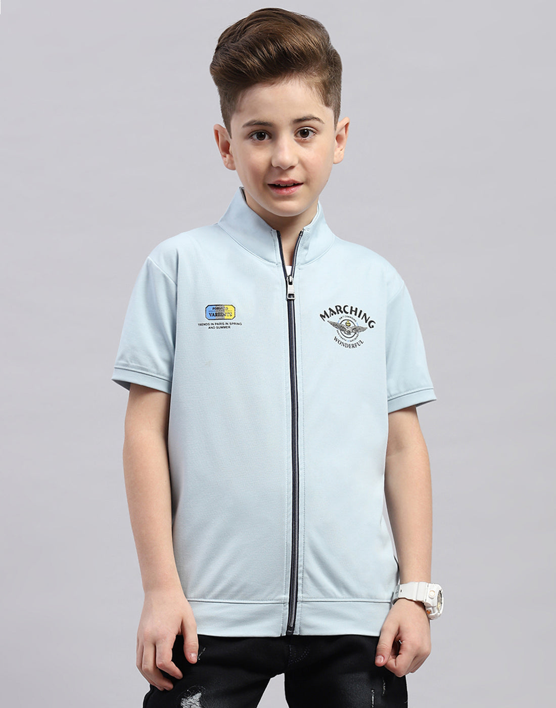 Boys White Printed Round Neck Half Sleeve T-Shirt (Pack of 2)