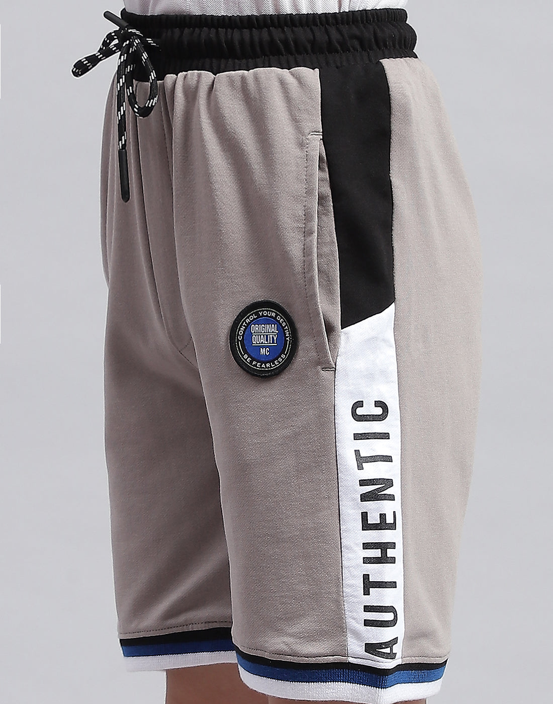 Boys Grey Printed Regular Fit Bermuda