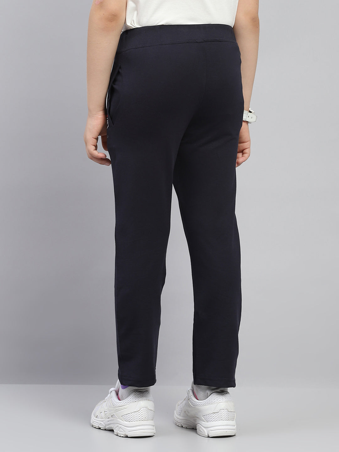 Boys Navy Blue Printed Regular Fit Lower