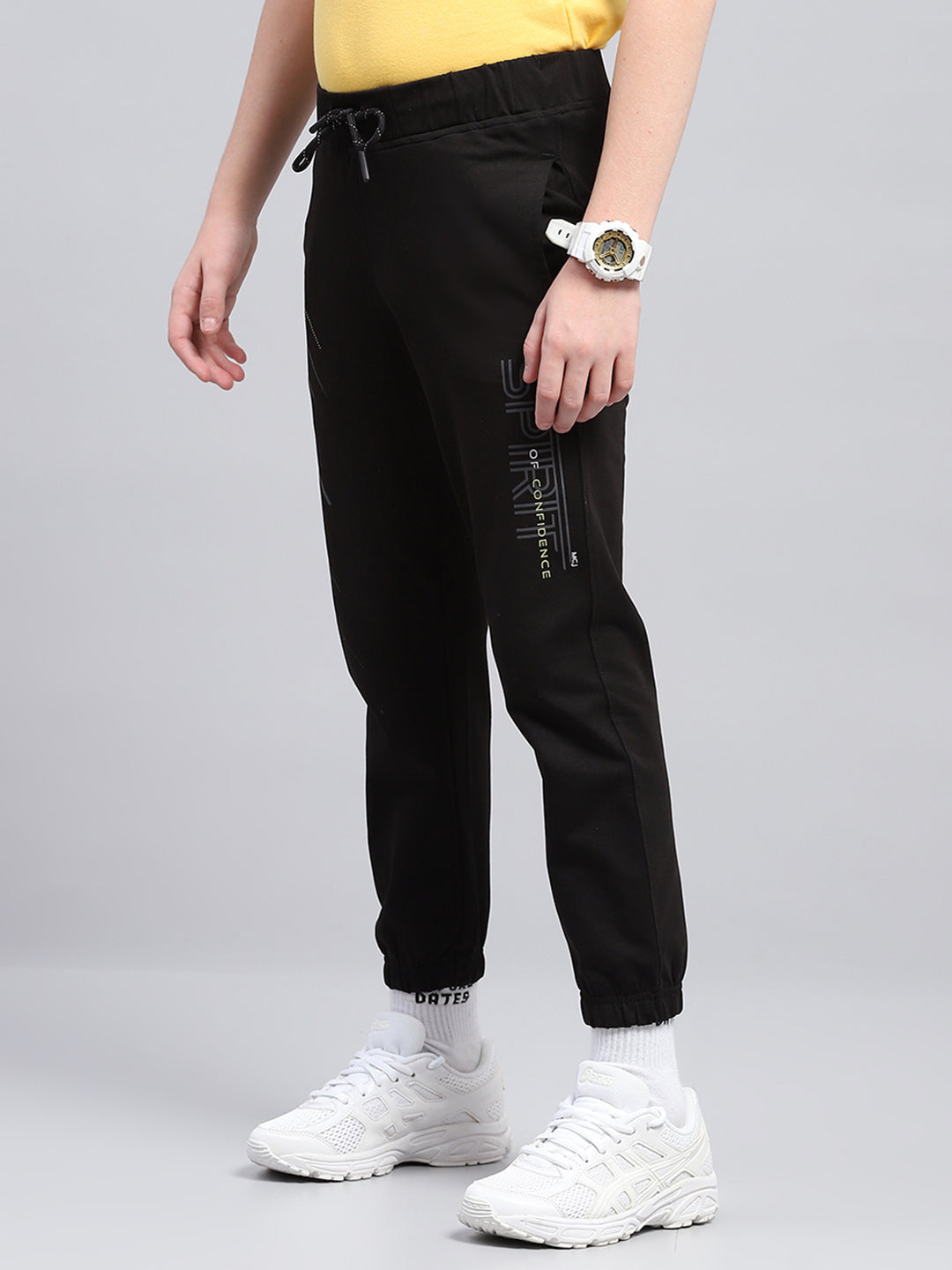 Boys Black Printed Regular Fit Lower