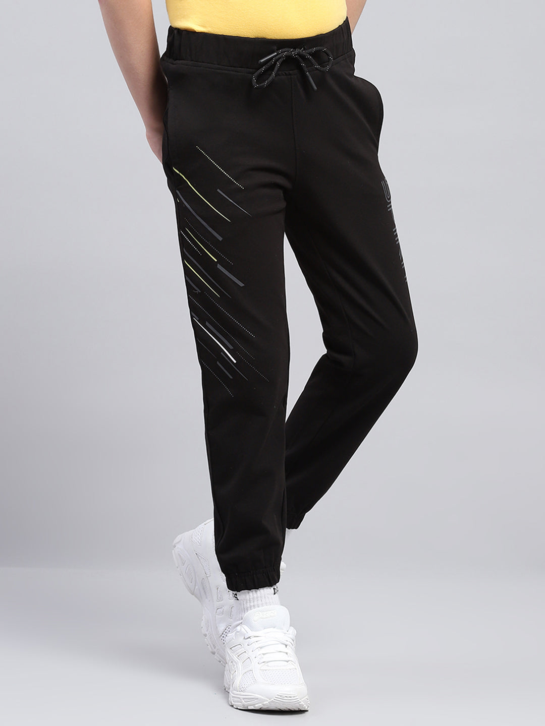 Boys Black Printed Regular Fit Lower