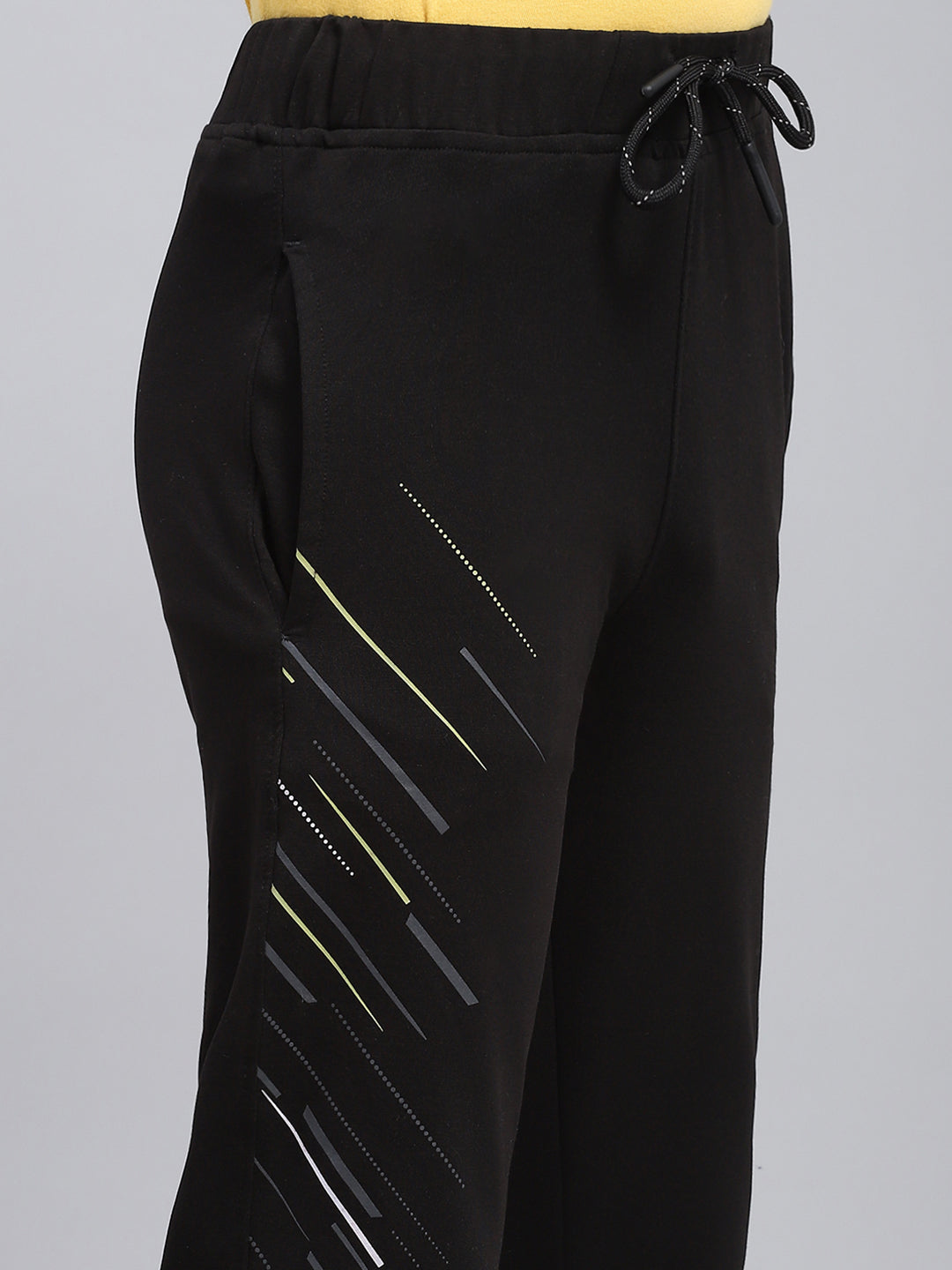 Boys Black Printed Regular Fit Lower