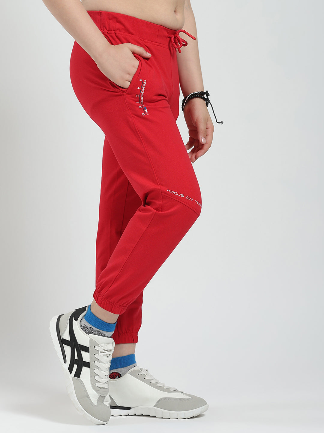 Boys Red Printed Regular Fit Lower