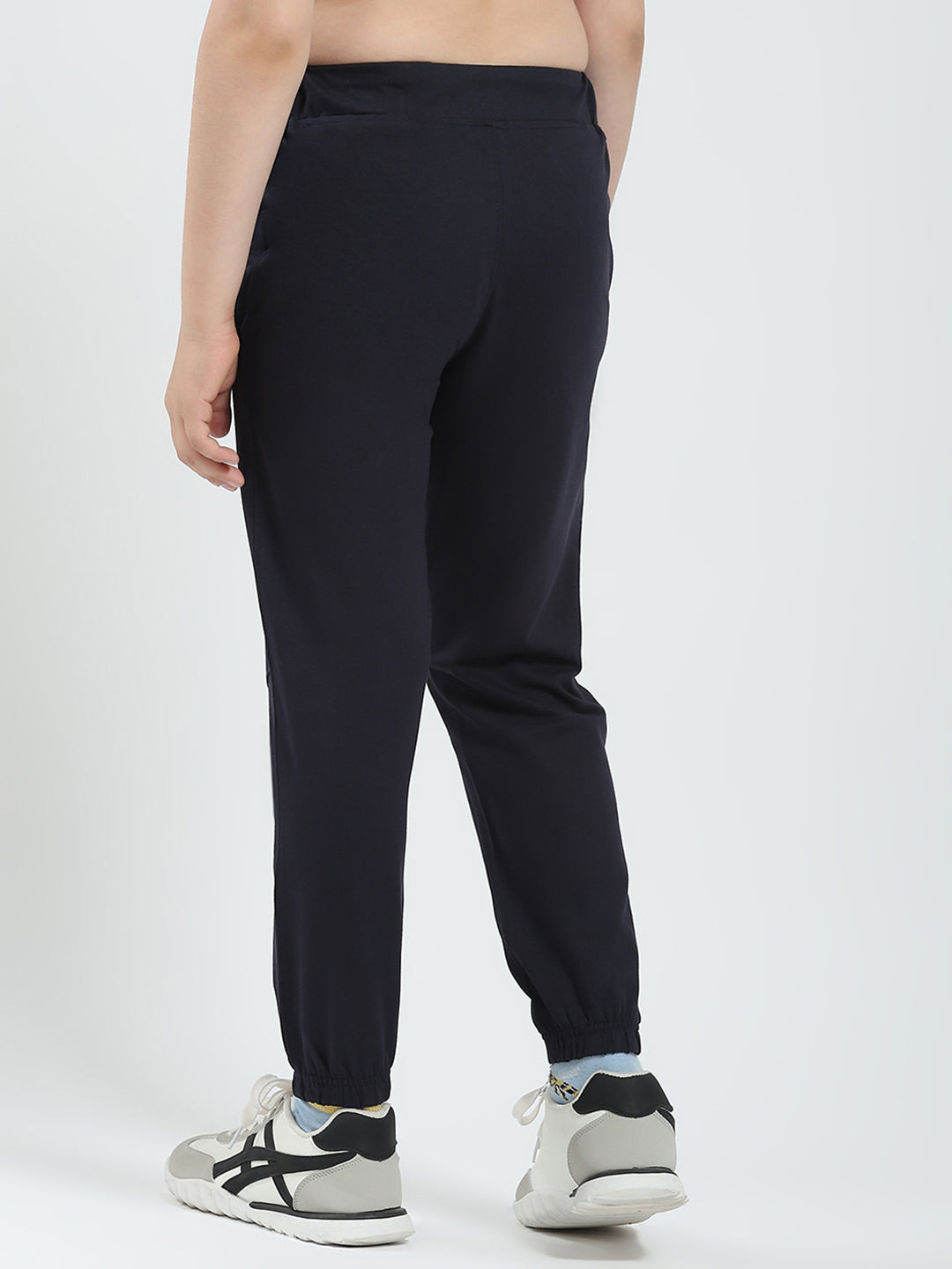 Boys Navy Blue Printed Regular Fit Lower