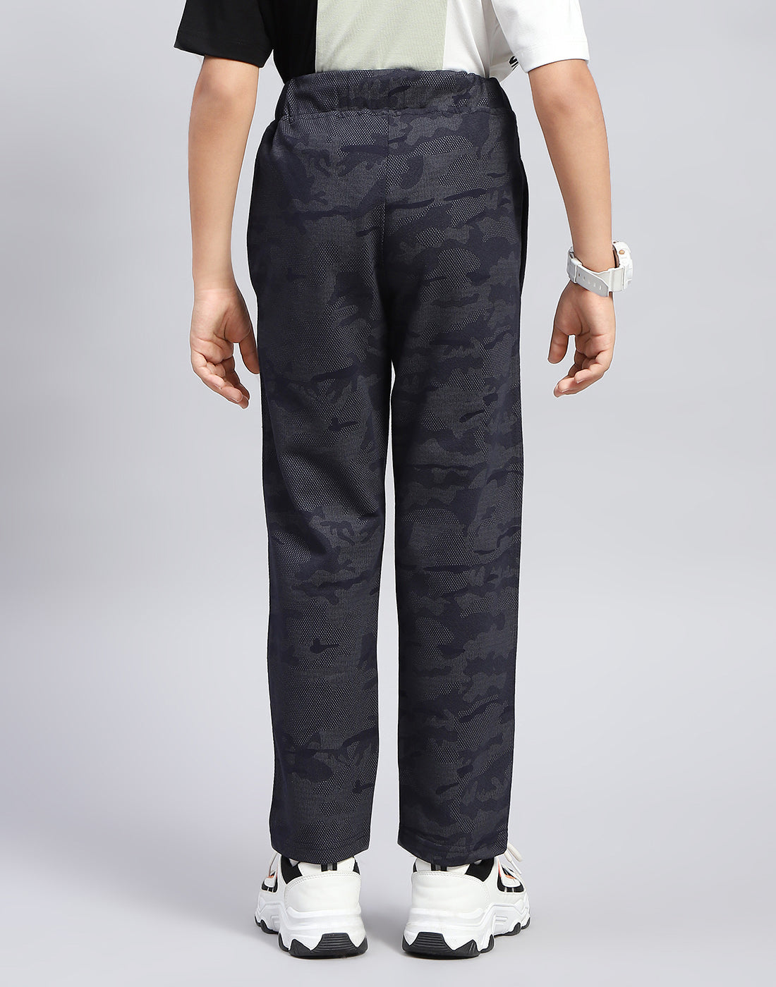 Boys Navy Blue Printed Regular Fit Lower