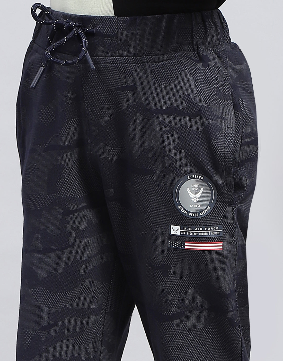 Boys Navy Blue Printed Regular Fit Lower