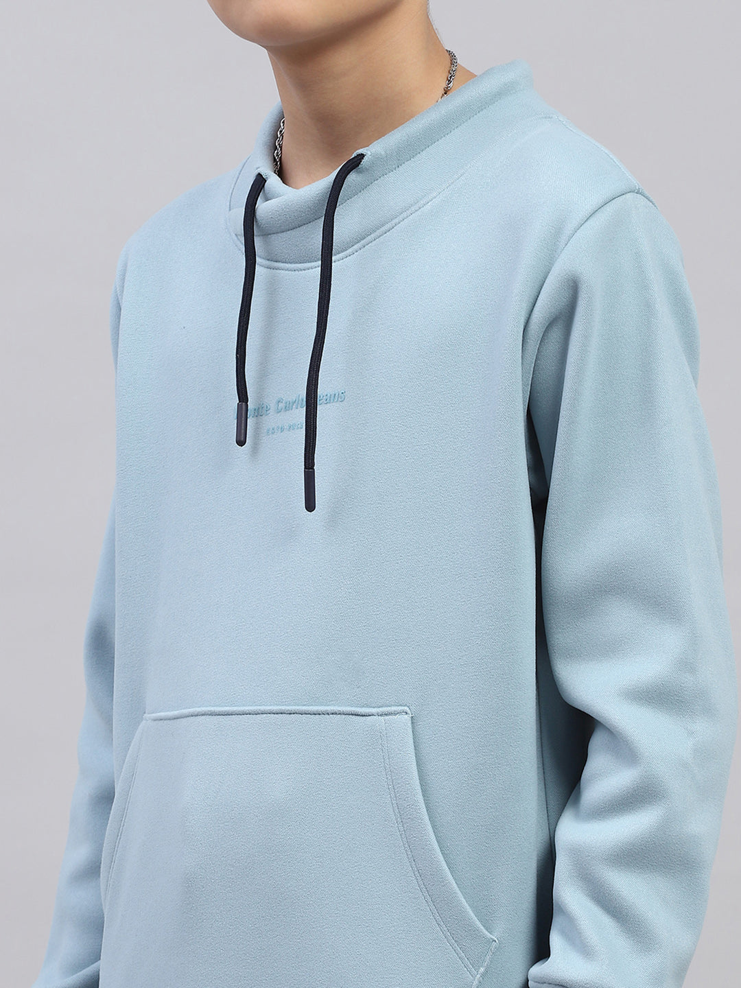 Boys Blue Printed Fashion Neck Full Sleeve Sweatshirt