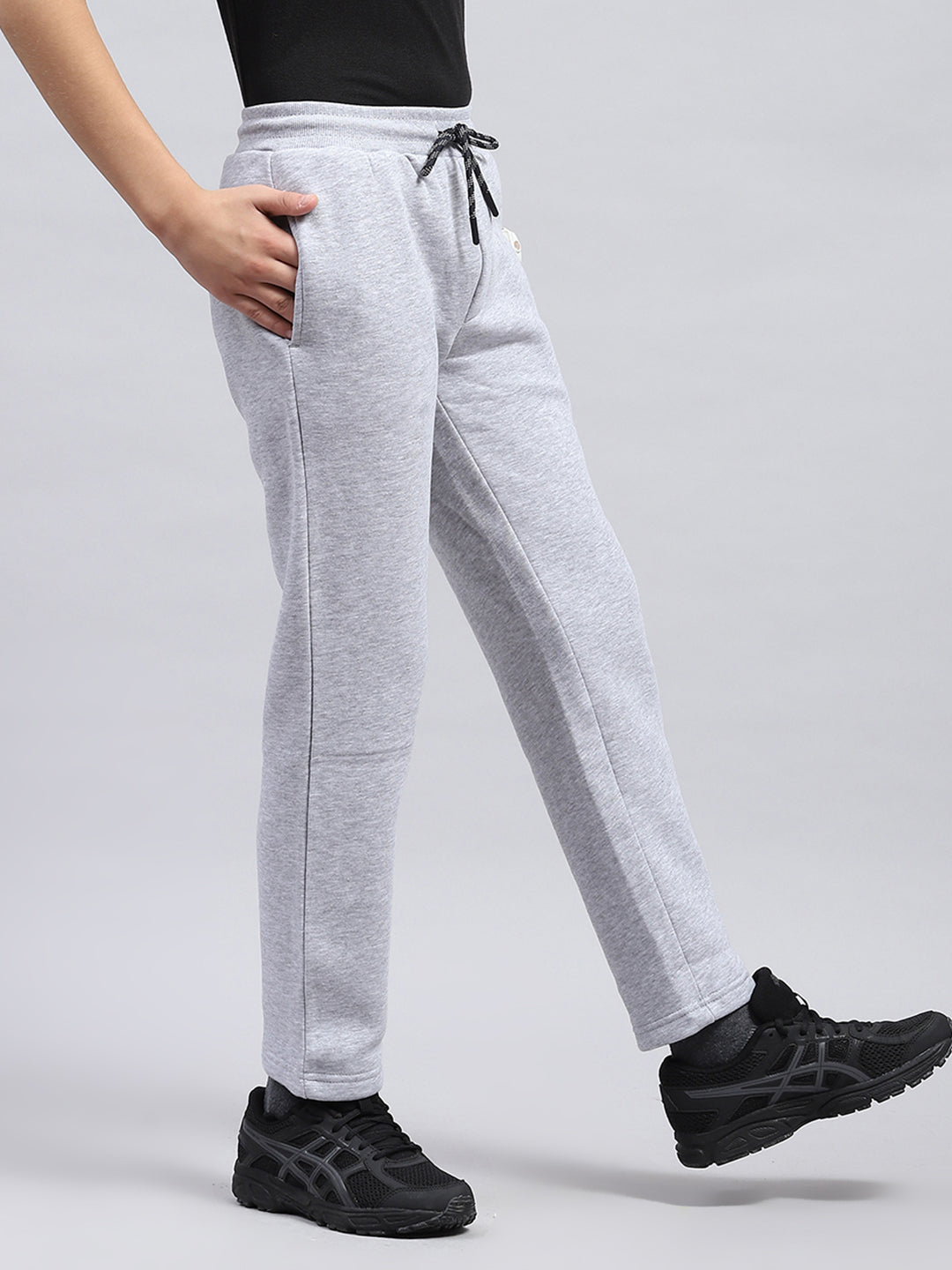 Boys Grey Printed Regular Fit Lower