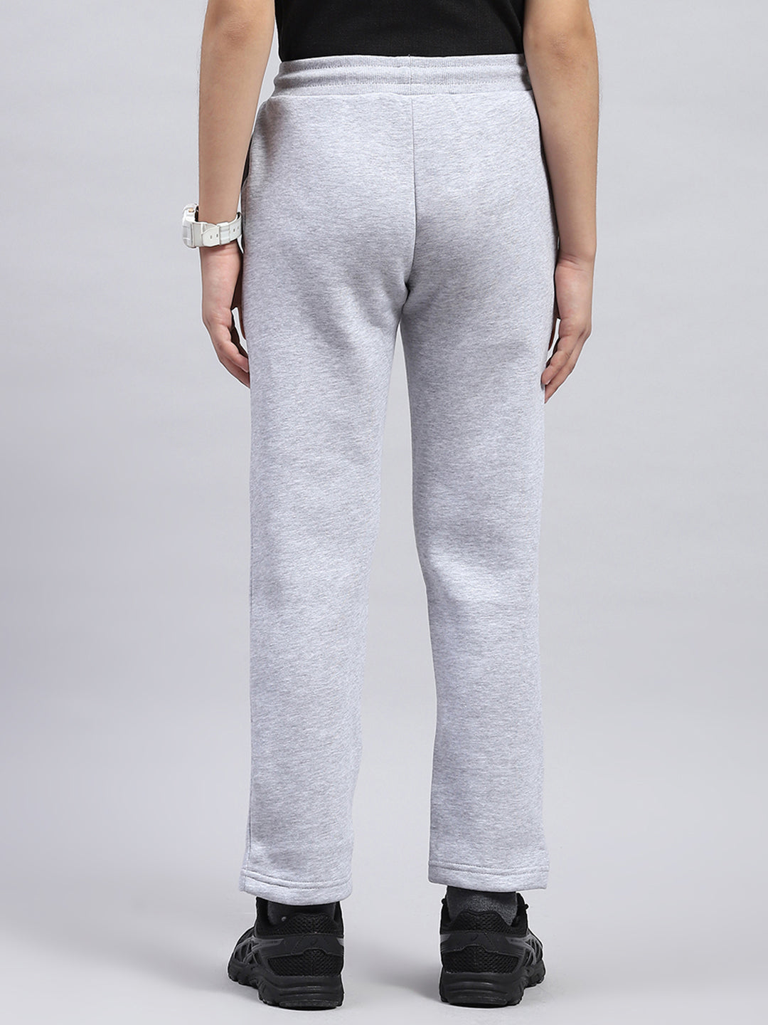 Boys Grey Printed Regular Fit Lower