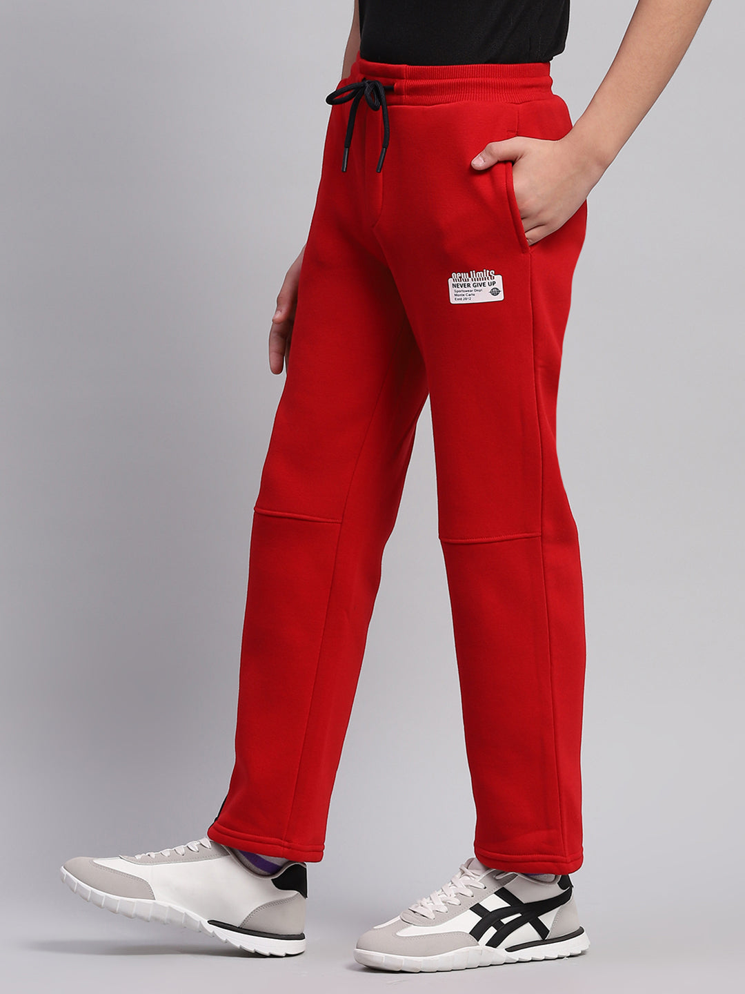 Boys Red Printed Regular Fit Lower