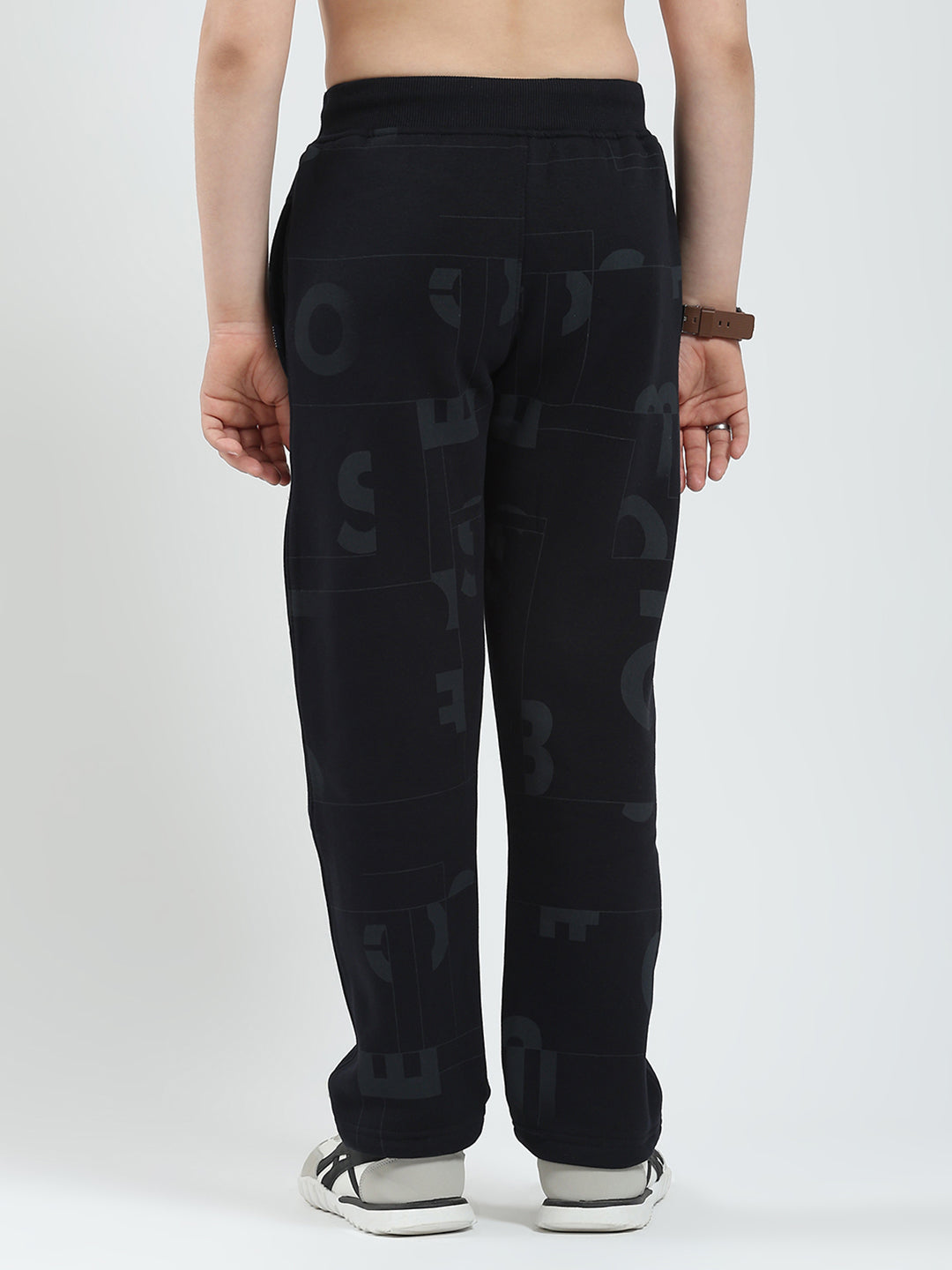 Boys Navy Blue Printed Regular Fit Lower