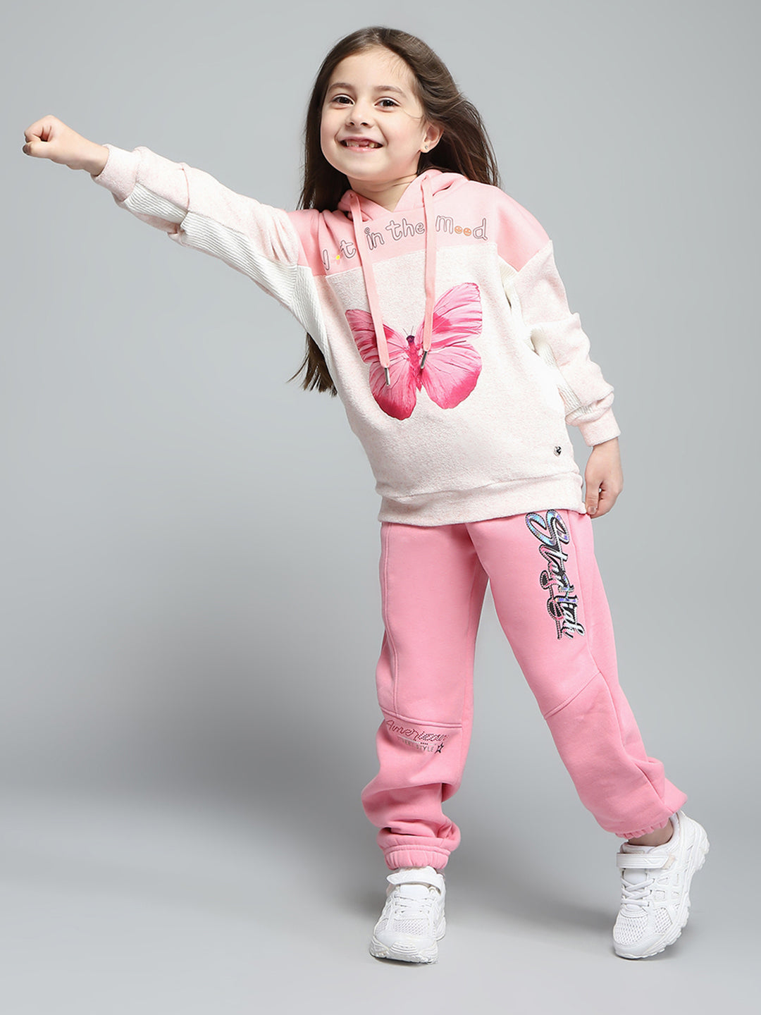 Girls Pink Printed Regular Fit Lower