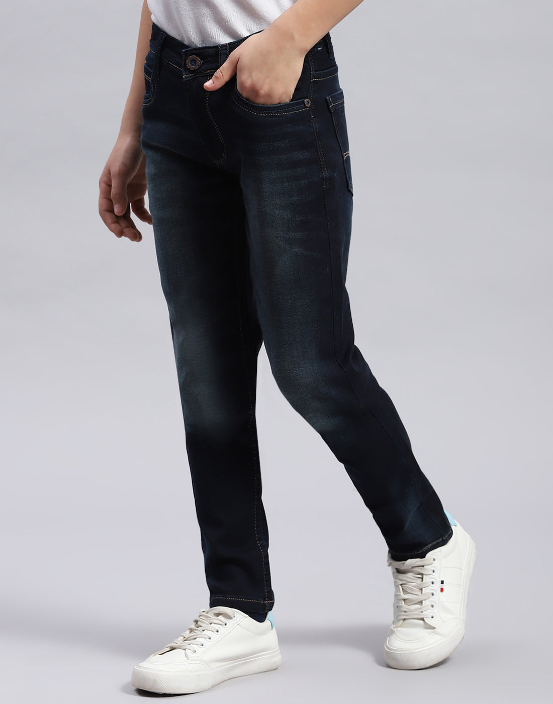 Boys Blue Light Wash Slim Fit Denim