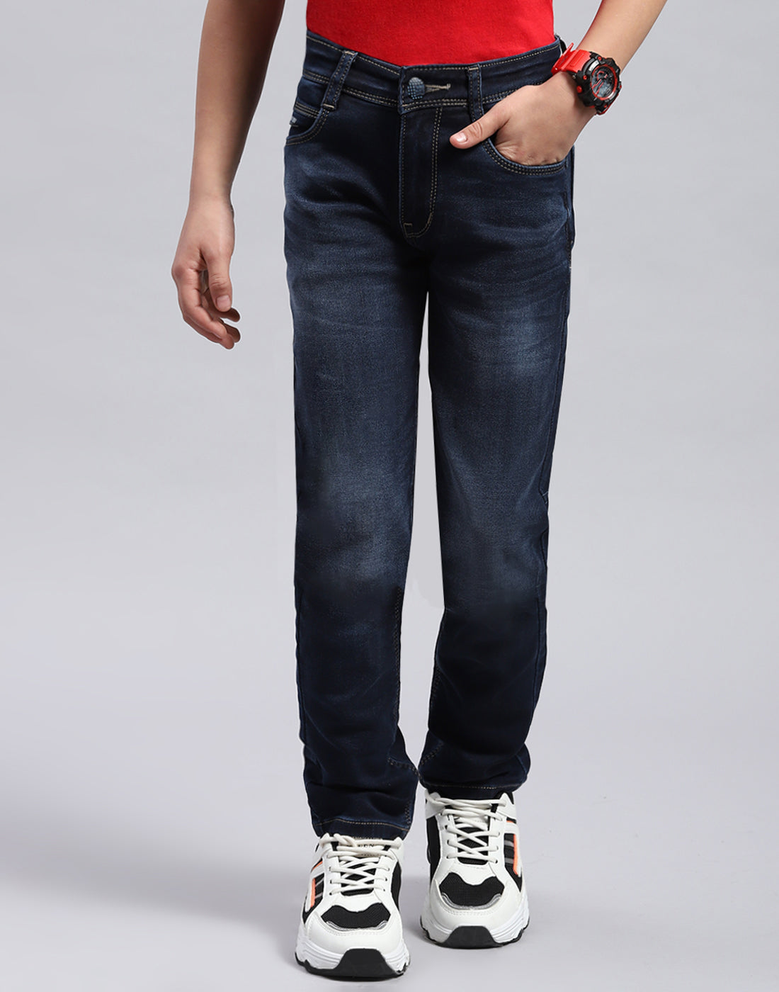 Boys Blue Light Wash Slim Fit Denim
