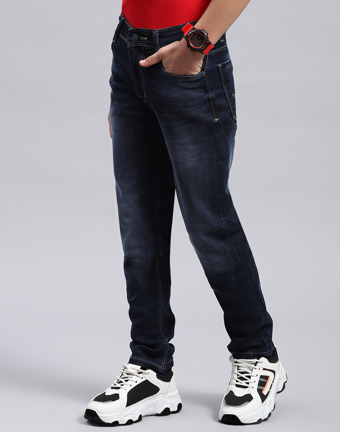 Boys Blue Light Wash Slim Fit Denim