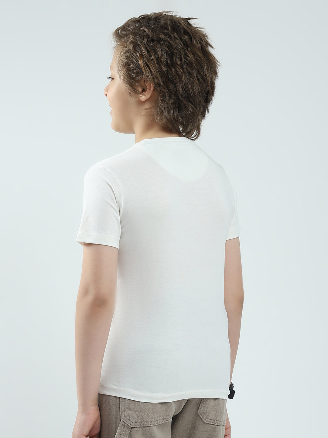 Boys Red & Off White Printed Round Neck Half Sleeve T-Shirt (Pack of 2)