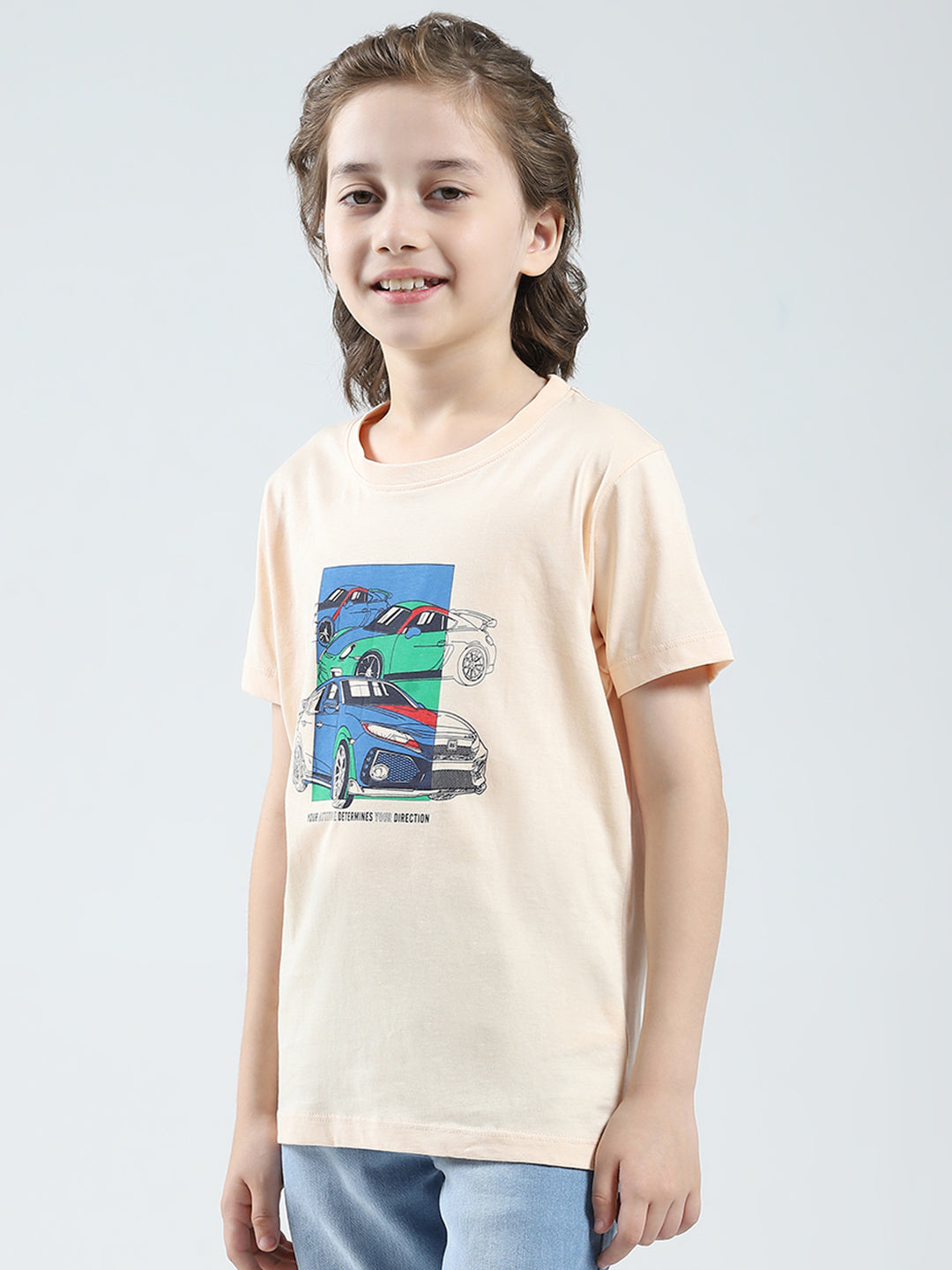 Boys Blue, Peach & Green Printed Round Neck Half Sleeve T-Shirt (Pack of 3)