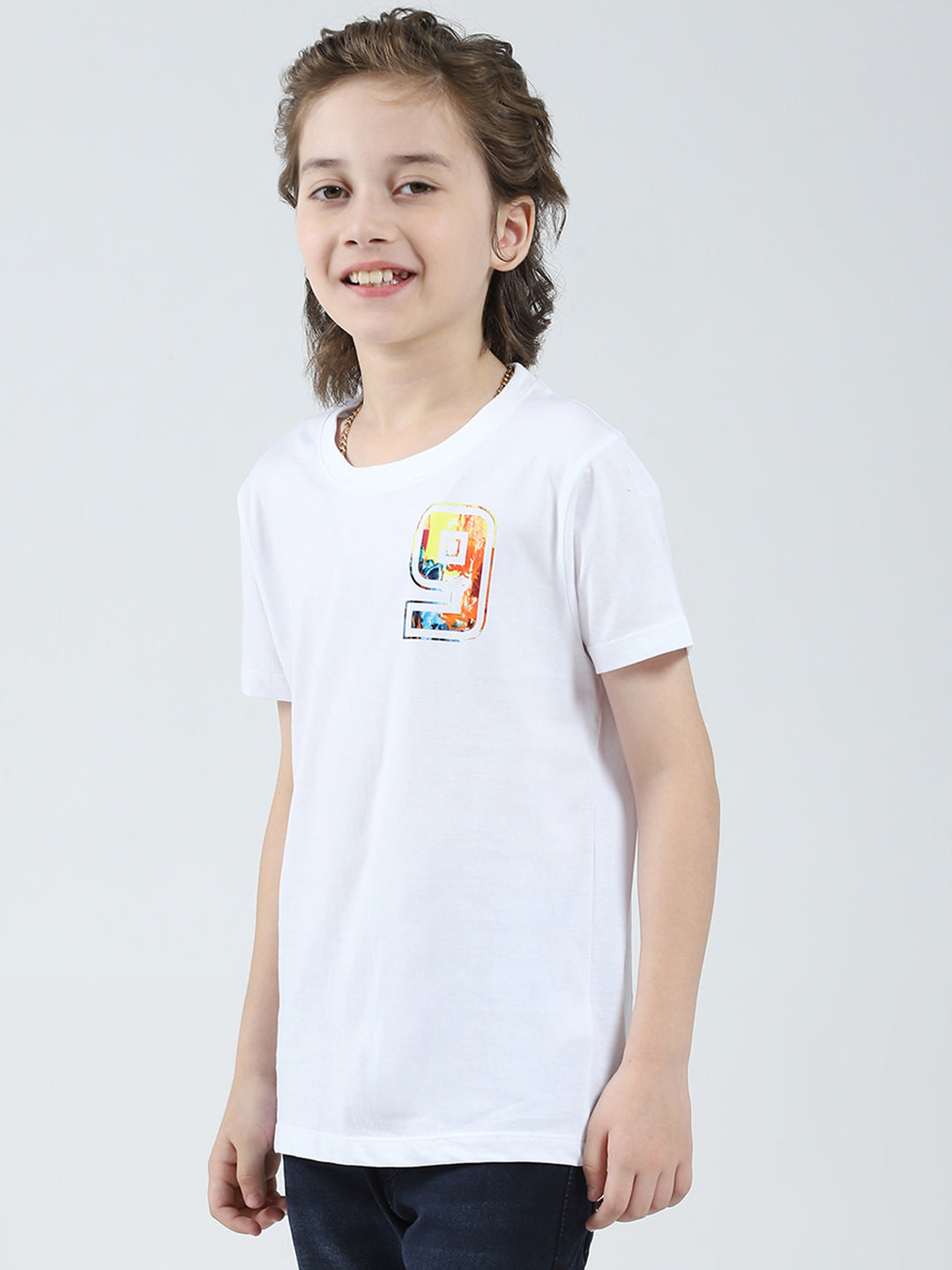 Boys Red, White & Blue Printed Round Neck Half Sleeve T-Shirt (Pack of 3)