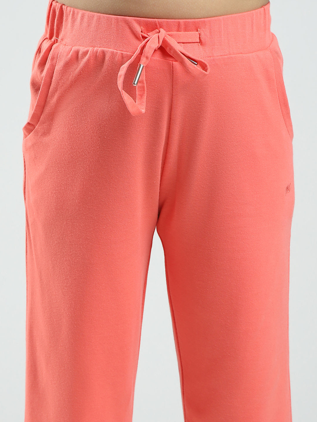 Girls Coral Solid Regular Fit Capri