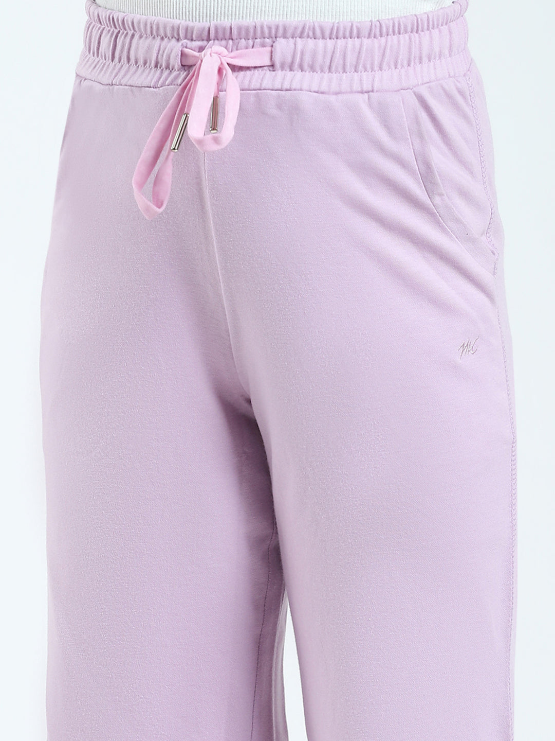 Girls Purple Solid Regular Fit Lower