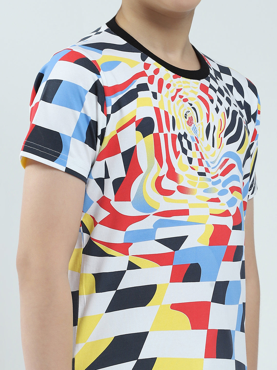 Boys Multicolor Printed Round Neck Half Sleeve T-Shirt