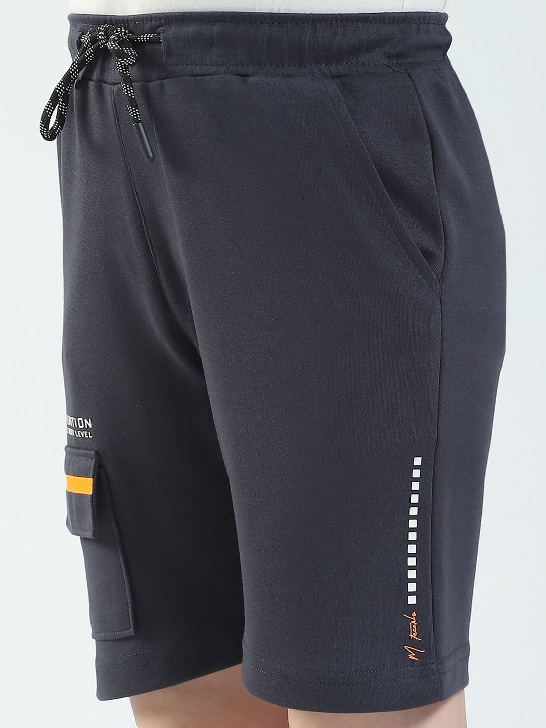 Boys Grey Printed Regular Fit Bermuda