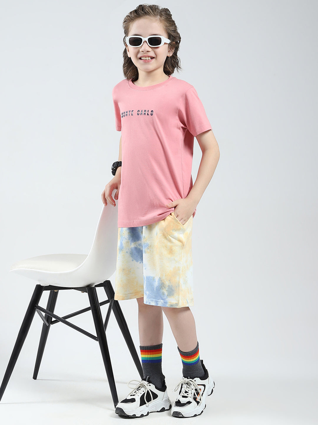 Boys Blue Printed Regular Fit Bermuda