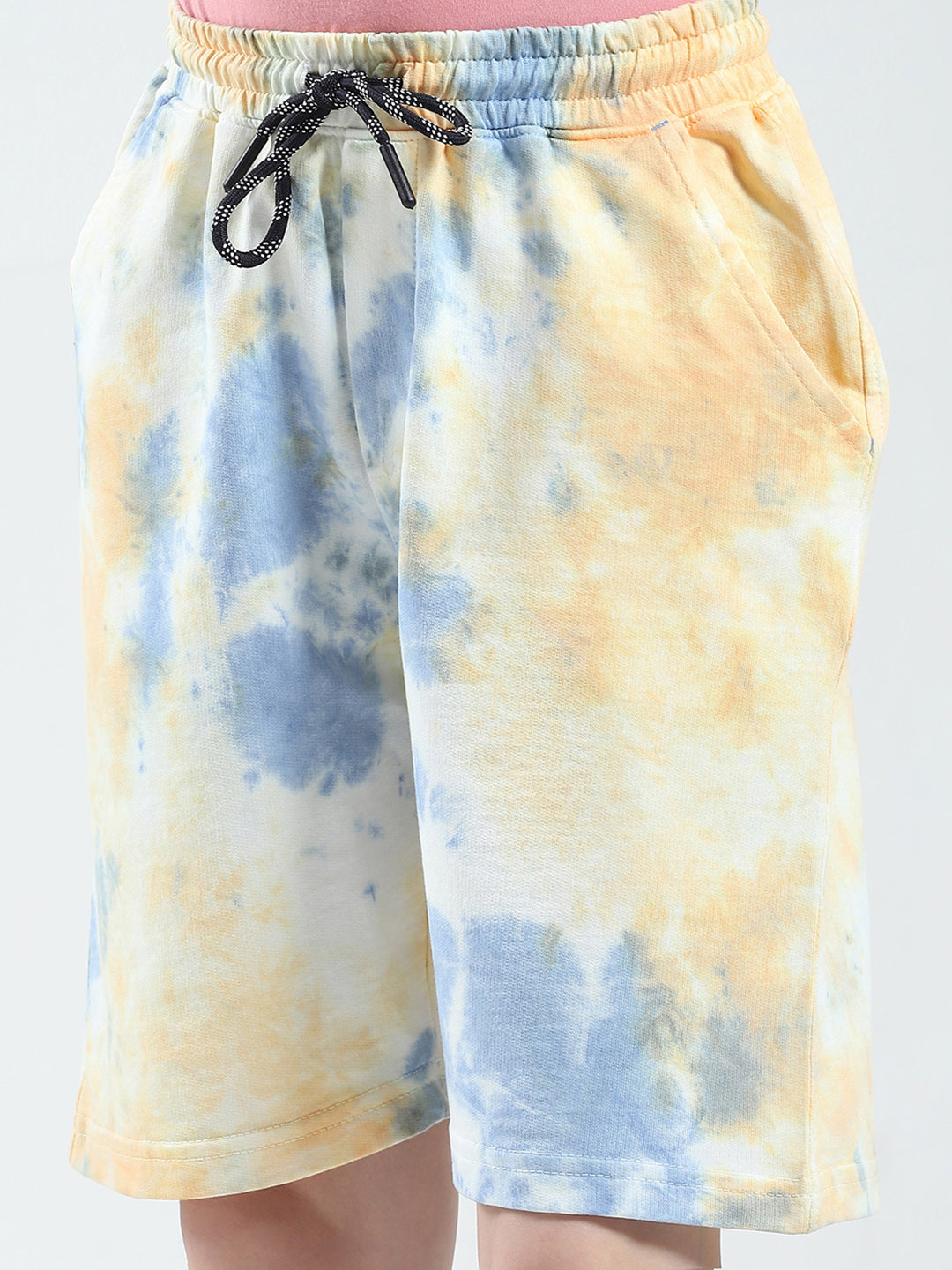 Boys Blue Printed Regular Fit Bermuda