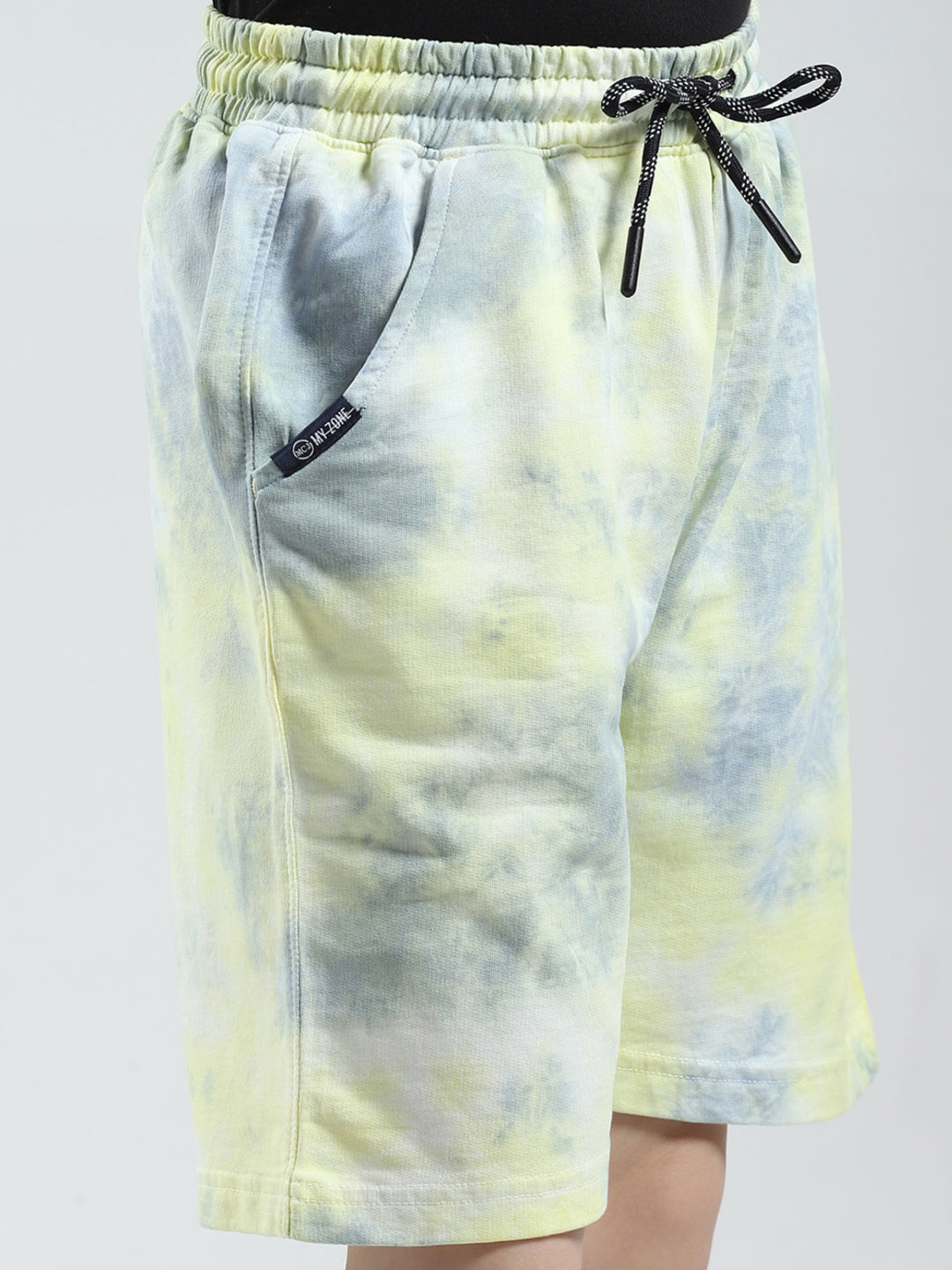 Boys Yellow Printed Regular Fit Bermuda