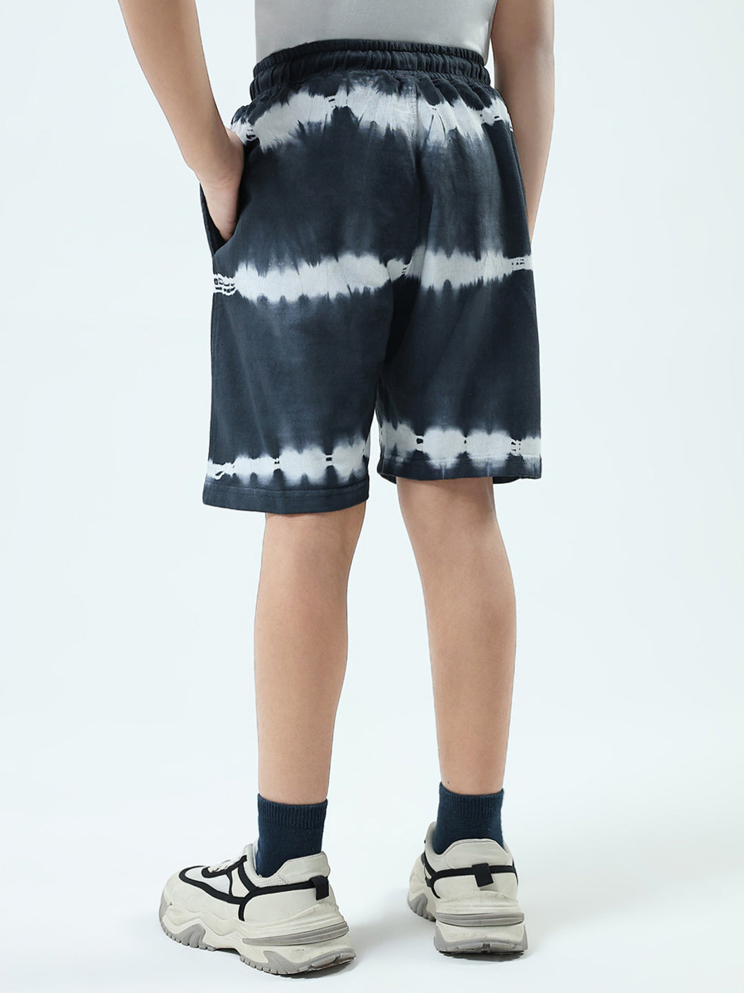 Boys Grey Printed Regular Fit Bermuda