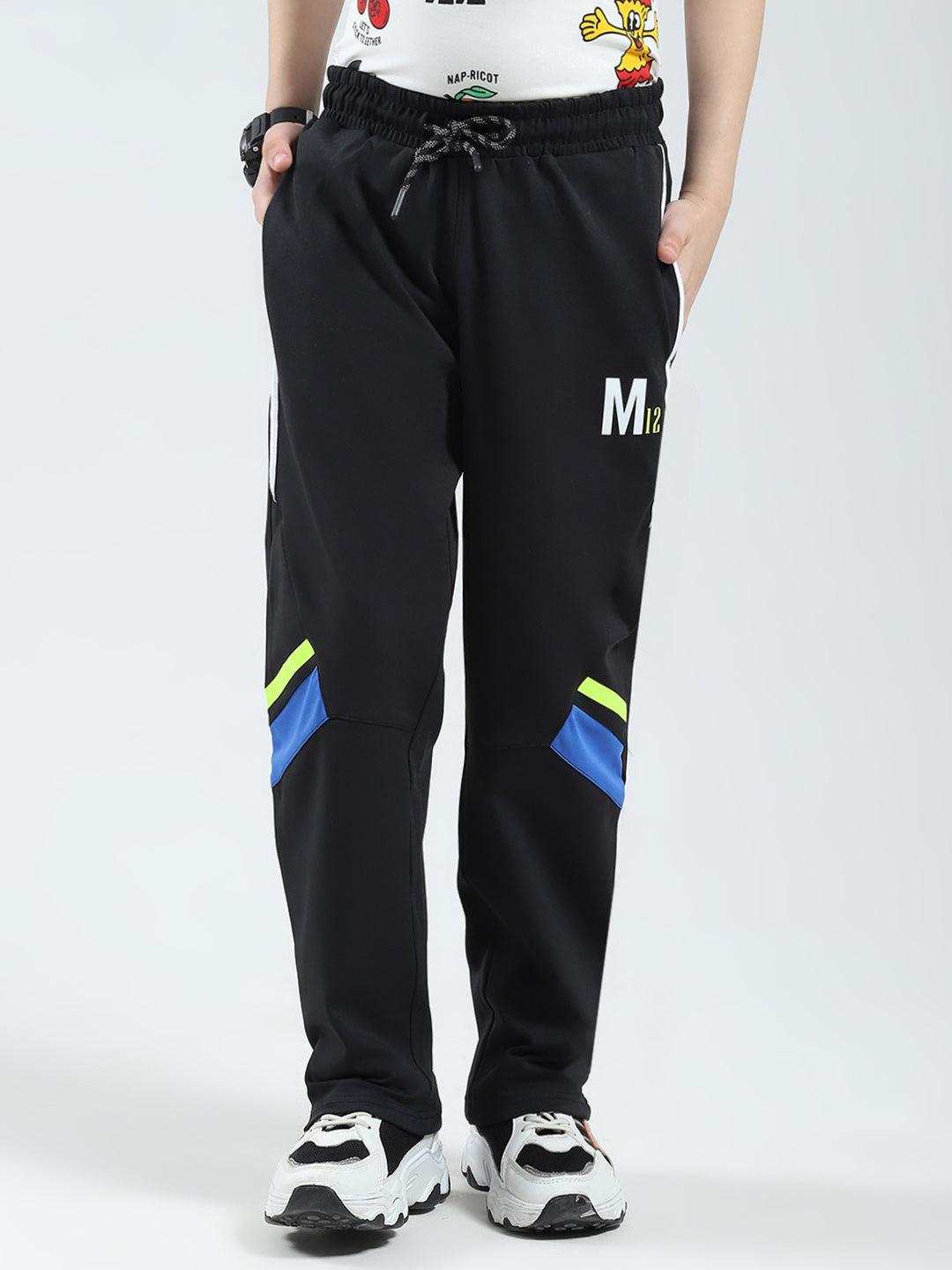 Boys Black Printed Regular Fit Lower