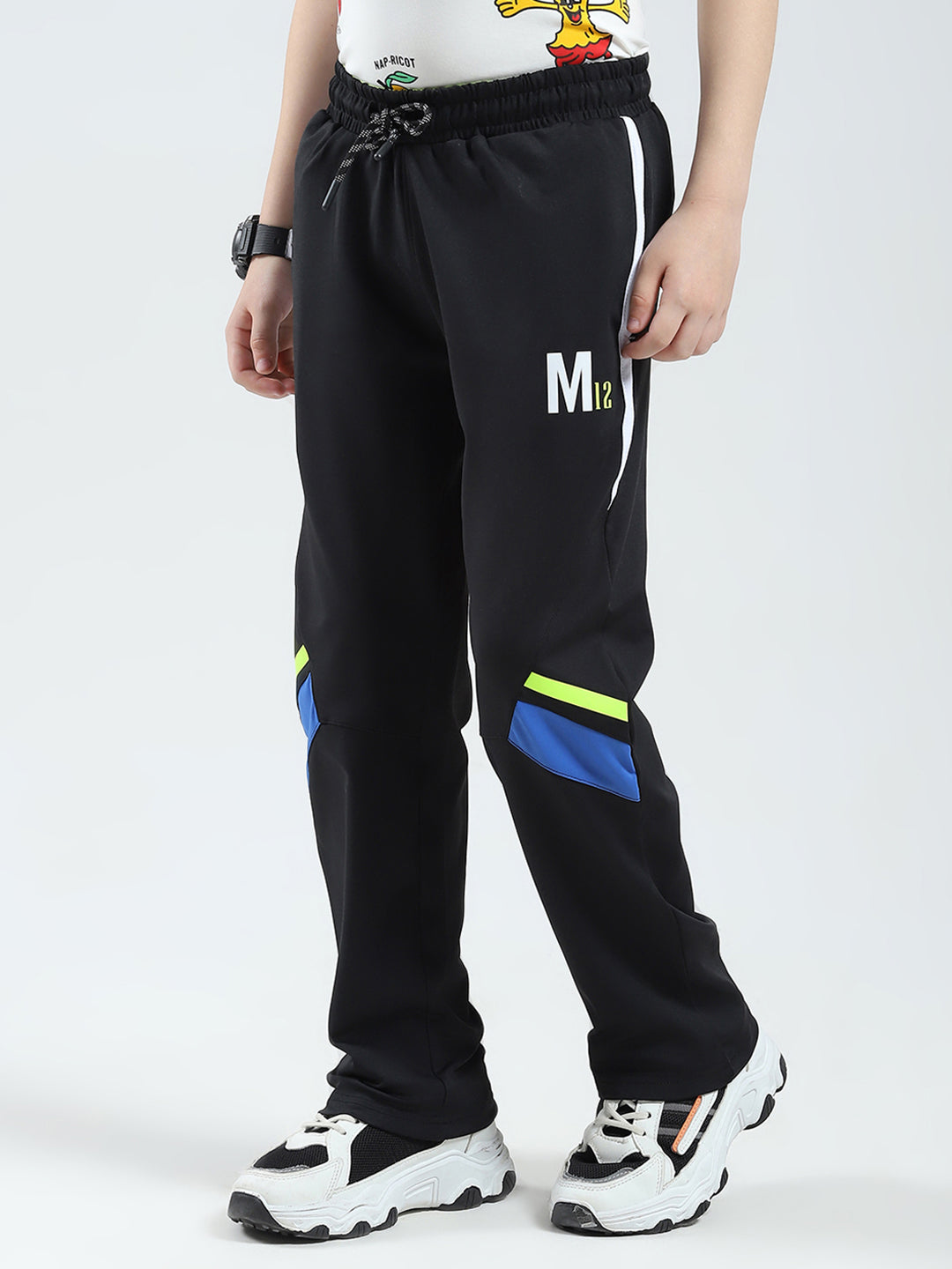 Boys Black Printed Regular Fit Lower