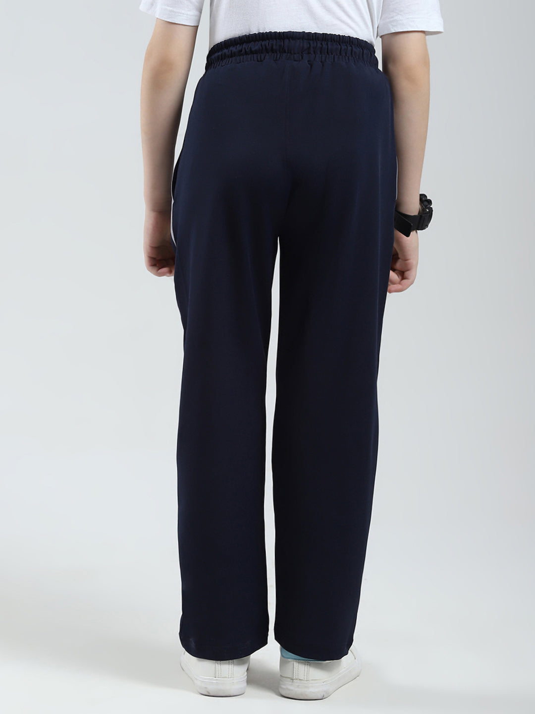 Boys Navy Blue Printed Regular Fit Lower