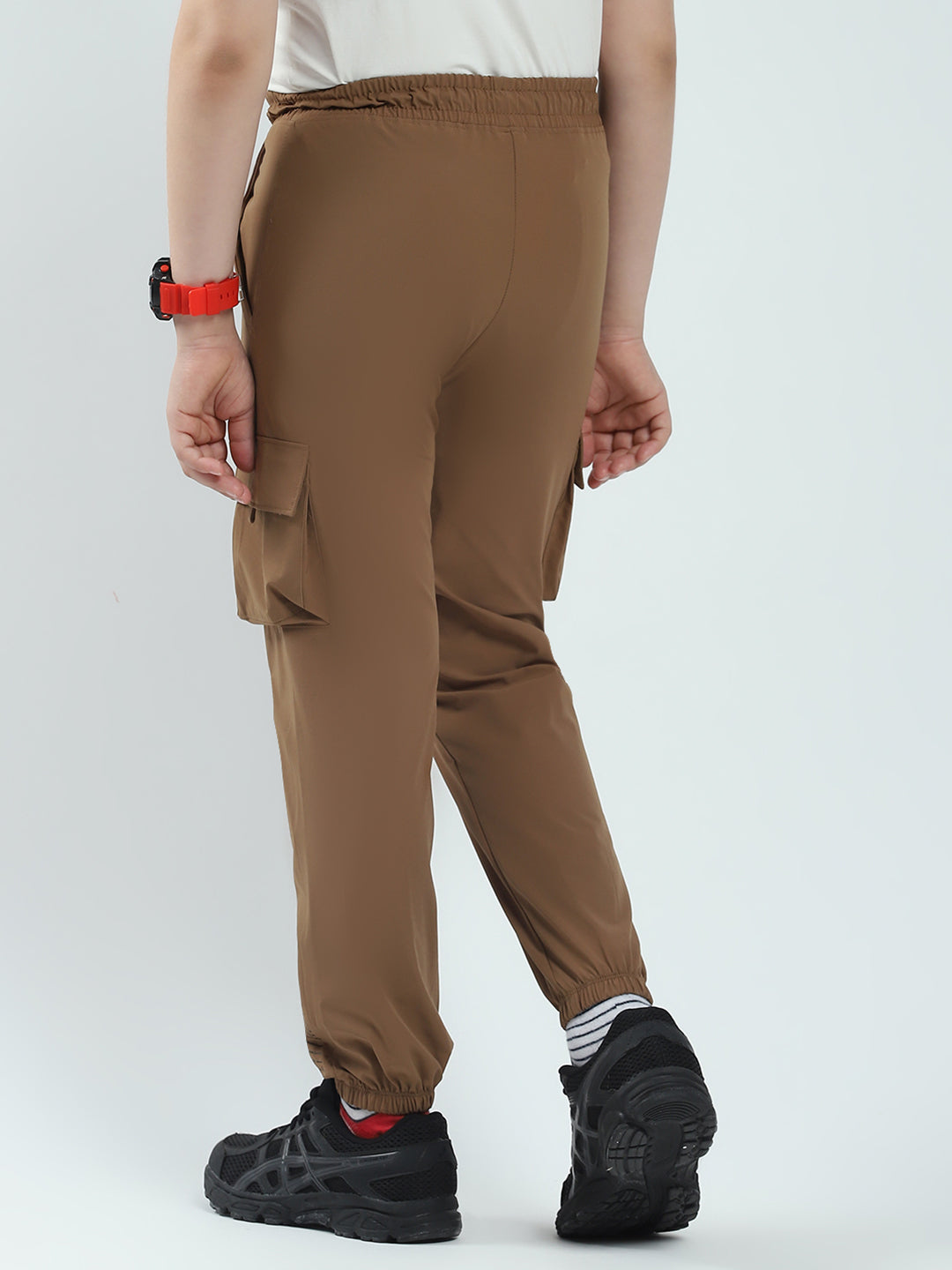 Boys Brown Solid Regular Fit Lower