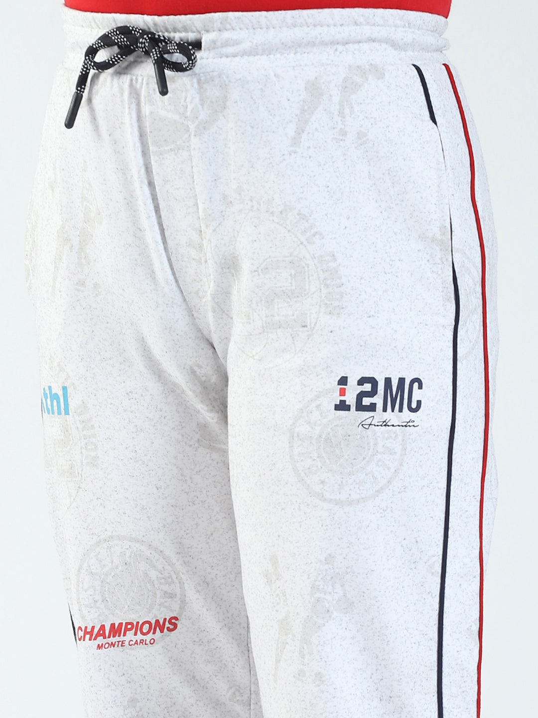 Boys White Printed Regular Fit Lower