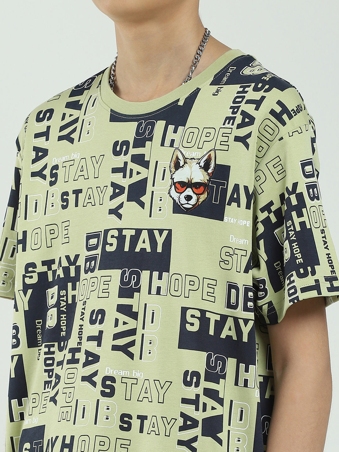 Boys Green Printed Round Neck Half Sleeve Bermuda Set