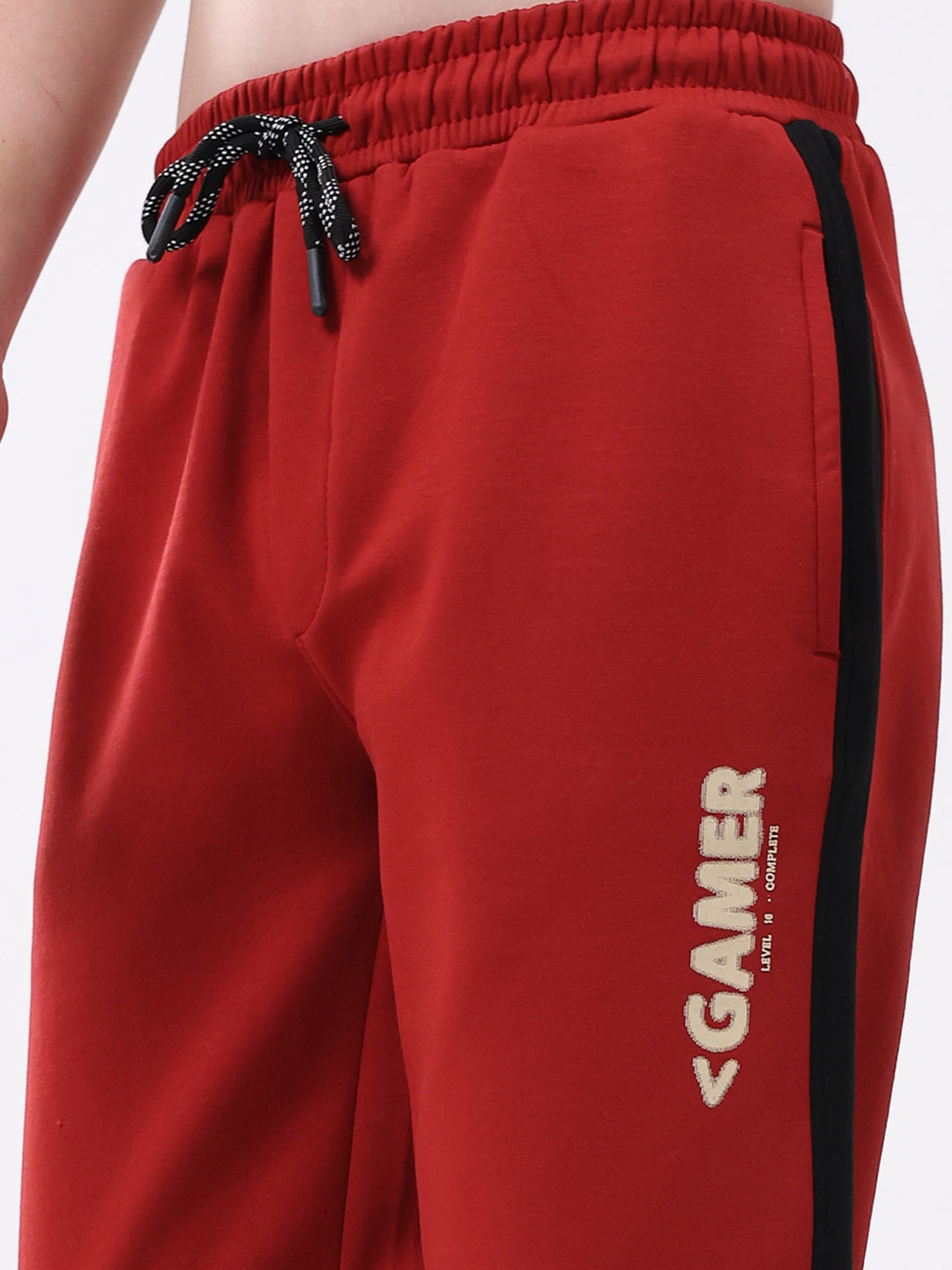 Boys Red Printed Regular Fit Lower