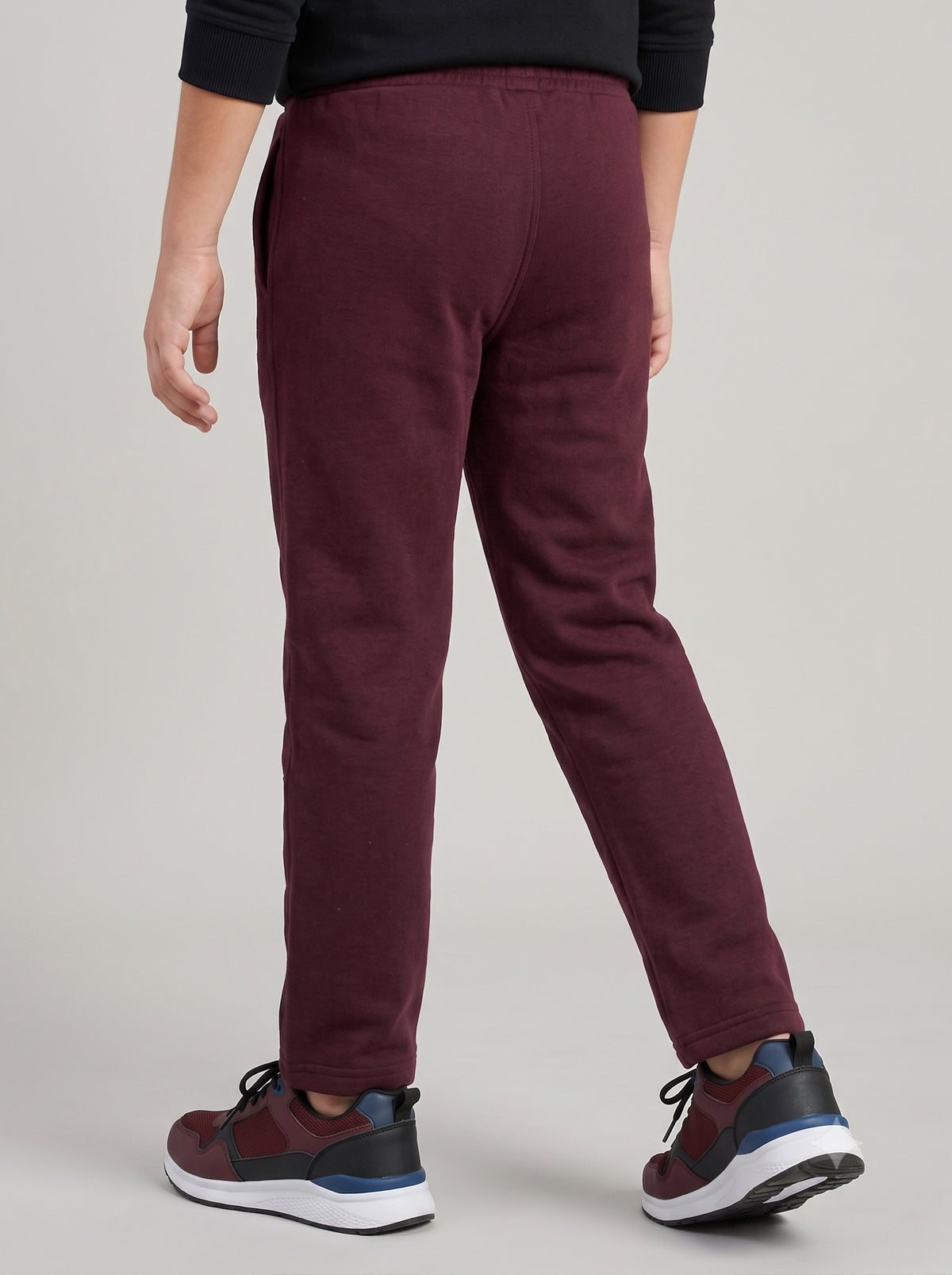 Boys Burgundy Solid Regular Fit Lower