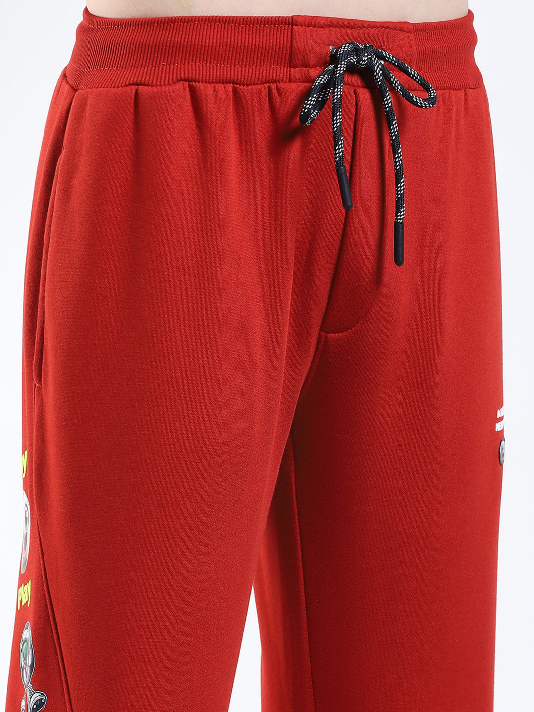 Boys Rust Printed Collar Full Sleeve Winter Tracksuit