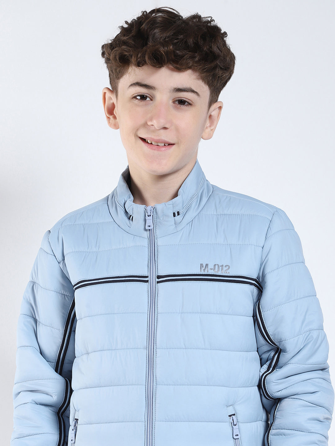 Boys Sky Blue Printed Collar Full Sleeve Boys Jacket