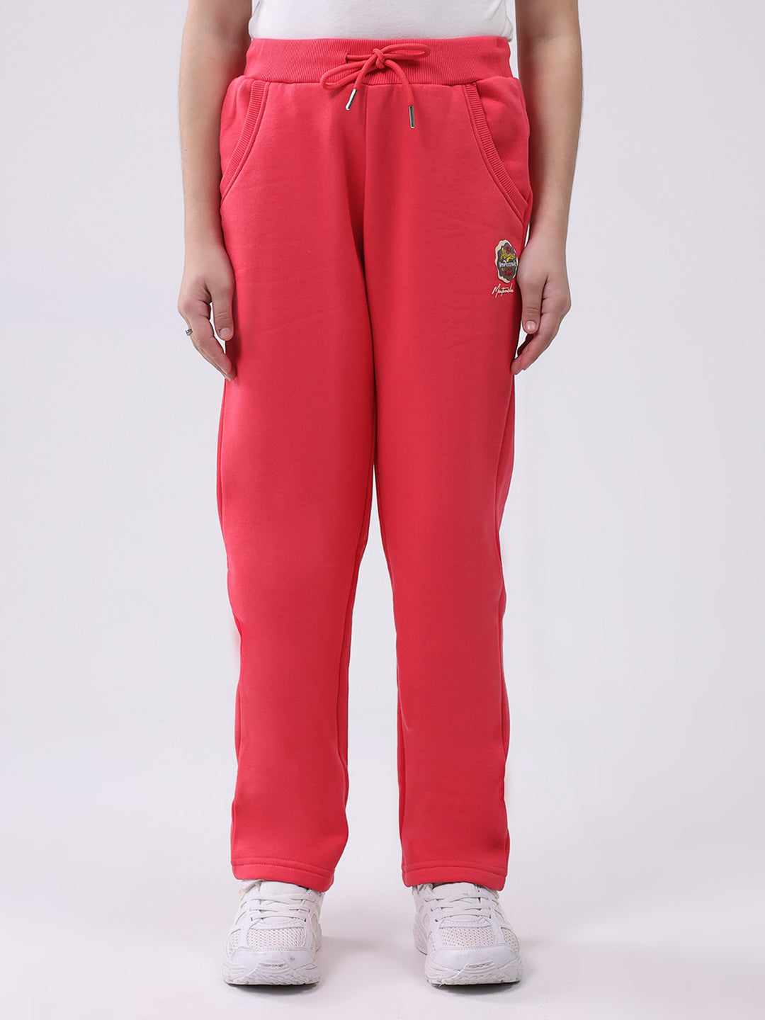 Girls Coral Solid Regular Fit Lower