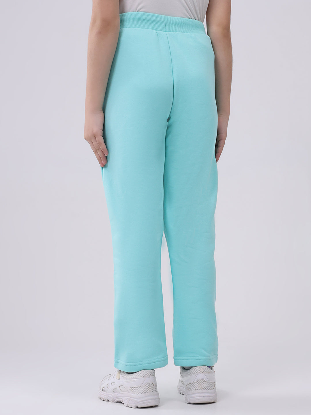 Girls Green Solid Regular Fit Lower