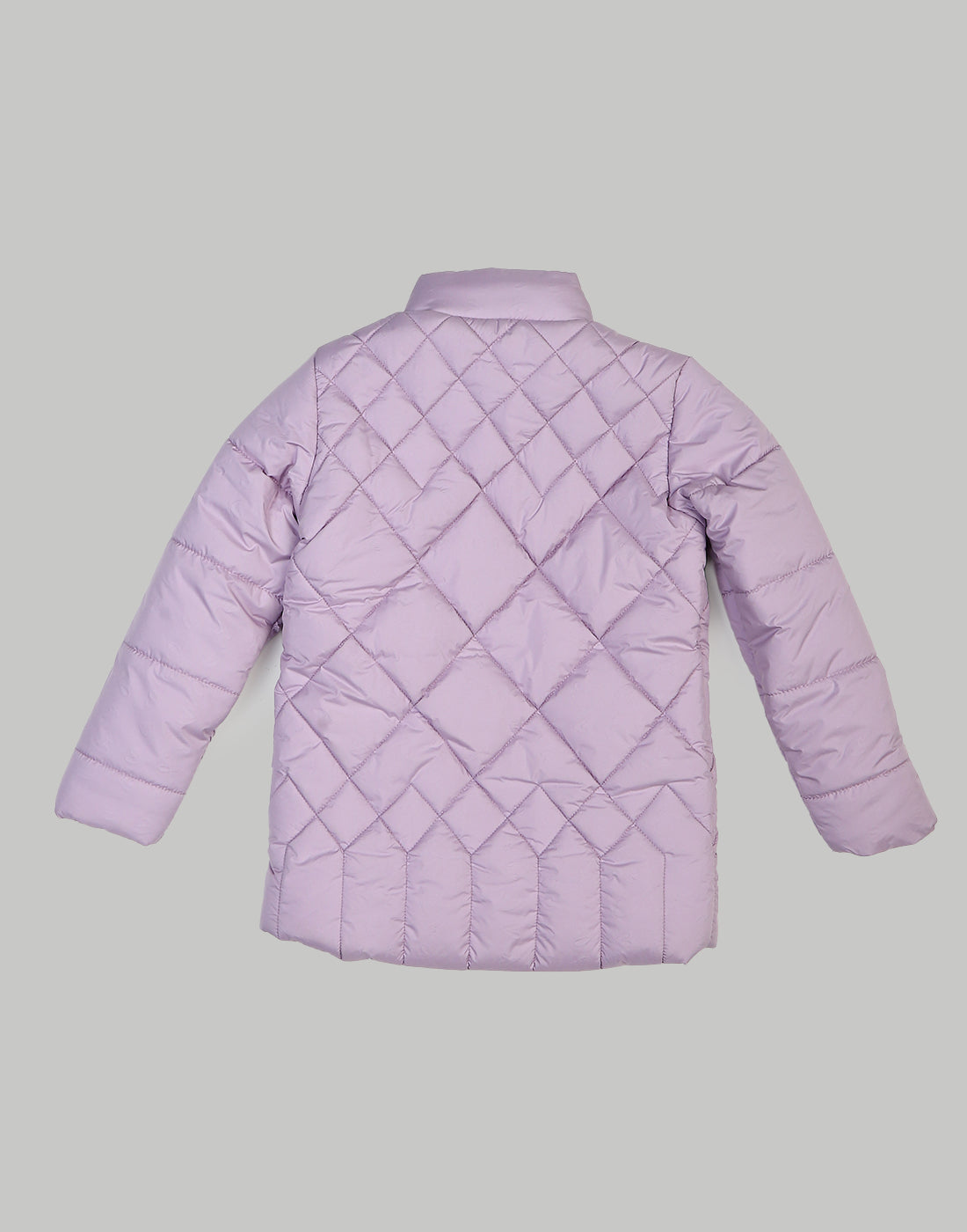 Girls Purple Self Design Collar Full Sleeve Girls Jacket