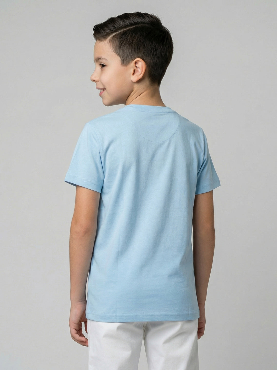 Boys Yellow & Sky Blue Printed Round Neck Half Sleeve T-Shirt (Pack of 2)
